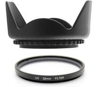 Kit Accesoires 52mm Pare Soleil + Filtre UV pour DSLR D3200 D3100 D3300 D3000 D5000 D5200 D5300 D5100 Coolpix P7000 P7700 P7100 P7800 OBJECTIF LENS 18-55 55-200 CANON 50MM F/1.4 F/1.8 G