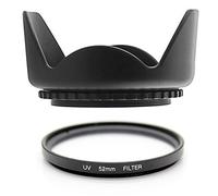 Kit Accesoires 52mm Pare Soleil + Filtre UV pour DSLR D3200 D3100 D3300 D3000 D5000 D5200 D5300 D5100 Coolpix P7000 P7700 P7100 P7800 Objectif Lens 18-55 55-200 Canon 50MM F/1.4 F/1.8