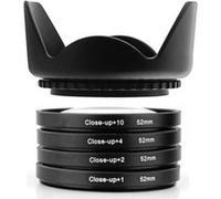 Kit Accesoires 52mm Pare Soleil + Filtres Close Up +1 +2 +4 +10 pour DSLR D3200 D3100 D3300 D3000 D5000 D5200 D5300 D5100 Coolpix P7000 P7700 P7100 P7800 OBJECTIF LENS 18-55 55-200 CANON 50MM F/1.4 F/