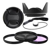 Kit Accesoires 52mm Pare Soleil + Filtres UV CPL FLD + Bouchon Cache Objectif avec Ficelle pour DSLR D3200 D3100 D3300 D3000 D5000 D5200 D5300 D5100 Coolpix P7000 P7700 P7100 P7800 OBJECTIF LENS 18-55
