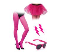 - Kit Accessoire années 80 rose fluo adultes