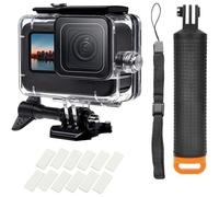 Kit Accessoire Plongée Pour Gopro,Boîtier Etanche Pour Go Pro Hero 13/Hero 12/Hero 11/Hero 10/Hero 9 Black,Boîtier Plongée+Mont Thumbscrew+Poignée Flottante Etanche+12 Insert Anti-Buée