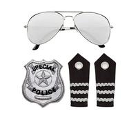 Widmann Set de déguisement Party Fashion – lunettes de soleil, claquette d'école, insigne