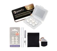 Kit Accessoires 4-en-1 pour JBL Tune Beam 2 | Powfix 3 Paires d’Embouts Silicone (S/M/L) + Stylo de Nettoyage & Étui - Confort & Hygiène,Blanc & Transparent