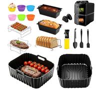 Kit Accessoires Air Fryer 29 Pièces pour Philips Airfryer 4000 Series 10L, Compatible avec NA460/NA462, Set Complet avec Grille et Accessoires de Cuisson