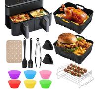 Kit Accessoires Air Fryer Cosori Double Compartiment 8 5L Compatible Ninja SL400 Russell Hobbs 27681-56 Moule Silicone et Accessoir