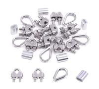 Kit Accessoires Câble Acier 24 Pièces M3 - Pinces, Œillets, Manchons en Acier Inoxydable pour Câble 3mm(M3)