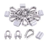 Kit Accessoires Câble Acier 24 Pièces M3 - Pinces, Œillets, Manchons en Acier Inoxydable pour Câble 3mm(M10 US)