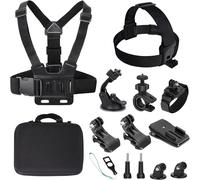 Kit Accessoires Camera Sport 14 En 1, Sangles De Caméra D'Action, Fixation Bandeau, Dragonne, Mallette De Transport, Pour Gopro 9/8/7/6/5, Dji, Xiaomi Yi, Sjcam, Campark, Victure, [GOP6250035]