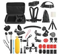 Kit Accessoires Caméra Sport 50-en-1 - Compatible avec GoPro Hero 13/12/11/10, Insta360, AKASO, Campark et Plus - Plastique/Métal - avec Étui de Transport, Idéal pour Voyages, Sport, Plein Air (Noir)