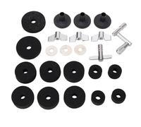 Kit Accessoires de Remplacement Cymbale 23 Pièces, Patins Feutre Antidérapants 2,5cm 4cm 5cm, Goupilles, Écrous et Rondelles - Protection Durable, Montage Facile, Pour Batterie e (Noire)