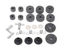 Kit Accessoires de Remplacement Cymbale 23 Pièces, Patins Feutre Antidérapants 2,5cm 4cm 5cm, Goupilles, Écrous et Rondelles - Protection Durable, Montage Facile, Pour Batterie e (Grise)