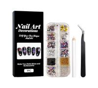 Kit Accessoires Déco Ongles Strass - Pierres 3D Multicolores, Perles & Ornements Multi-Formes Avec Pince Et Stylo | Outils Manucure DIY Pour Salon, Maison, Mariage, Fêtes Et Créations Saisonnières