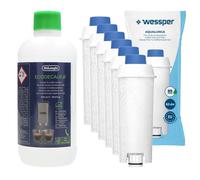 Kit accessoires - DeLonghi - Magnifica ECAM - Détartrant 500ml - 6 Filtres Wessper - Améliore le goût du café
