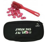 Kit accessoires loto bingo 3 en 1 - trousse + baton ramasse jetons magnetique + 100 pions aimantes rouge - set materiel jeu + carte