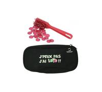Kit Accessoires Loto Bingo 3 en 1 - Trousse + Baton ramasse jetons magnetique + 100 pions aimantes rouge - Set Materiel Jeu + Carte