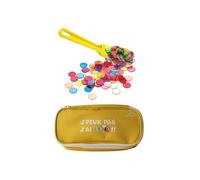 Kit Accessoires Loto Bingo 3 en 1 - Trousse + Baton ramasse jetons magnetique Jaune + 100 pions aimantes - Set Materiel Jeu + Carte