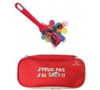 Kit Accessoires Loto Bingo 3 En 1 - Trousse + Baton Ramasse Jetons Magnetique Rouge + 100 Pions Aimantes - Set Materiel Jeu + Carte