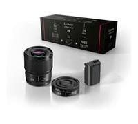 Panasonic Kit Accessoires Optique fixe grand angle 26mm S-R26E + Optique fixe Portrait 50m f1.8m S-S50ME + Batterie DMW-BLK22EB pour lumix S5 et S9