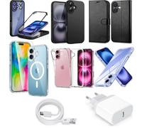 Kit Accessoires - MASSILIA TECH - iPhone 16 - 6 Coques - Chargeur 20W - Verres Trempés