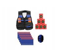 Kit Accessoires Nerf - Gilet Tactique - 50 Munitions - 6 Cibles Mousse - Bracelet de Rangement