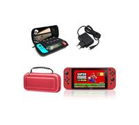 Kit Accessoires Nintendo Switch - Chargeur Secteur + Housse Transport + Coque Silicone + Film Ecran - Couleurs Aléatoires -