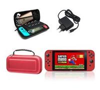 Kit Accessoires Nintendo Switch - Chargeur Secteur + Housse Transport + Coque Silicone + Film Écran - Couleurs Aléatoires - Straße Game Aléatoire G