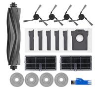 Kit Accessoires pour Dreame X40 Ultra Complete/L40 Ultra/L10s Ultra Gen 3, Mova P50 Pro Ultra Robot Aspirateur, 1 Brosse Principale, 2 Filtres, 4 Brosses Latérales, 4 Serpillières, 6 Sacs à Poussière