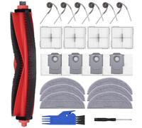 Kit Accessoires pour Roborock Q10 S5/Q10 S5+ Aspirateur, Pièces de Rechange | 1 Brosse Principale, 4 Filtres, 4 Lingettes, 6 Brosses Latérales, 6 Sac à Poussière