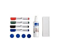 Legamaster – Kit tableau blanc basic 7-125100 – Marqueurs noir/bleu/rouge/vert, effaceur et nettoyant