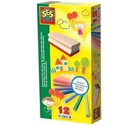 Kit accessoires pour tableau noir et ardoise enfant : 12 craies de couleurs + 1 brosse effaceur - Sans poussiere - Ecole