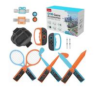 Kit Accessoires Sport 18 en 1 pour Nintendo Switch 2 par MMOBIEL - Ensemble Familial avec Raquettes de Tennis, Clubs de Golf, Épées, Sangles Jambe/Poignet, Capuchons de Pouce, Dragonnes & Plus