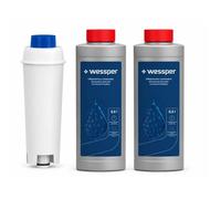 Kit accessoires Wessper: 2x Détartrant 500ml et 1 Filtre pour machine à café DeLonghi Magnifica ECAM ETAM ESAM EC