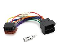 Kit Adaptateur Autoradio Universel Rierousy, Câble de Rallonge 16 Broches ISO Mâle vers ISO Femelle avec Connecteur Antenne DIN et Bornes 15 + 30 Amovibles Compatible avec la Plupart des Modèles de Vé