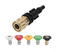 Kit adaptateur de buse en mousse haute pression avec 5 embouts de pulvérisation 1/4 à connexion rapide compatible avec nettoyeur haute pression Sterwins PHD 3500 PSI Lance à mousse de lavage de