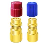Kit adaptateur de conversion R12 R22 à R134A, coupleur rapide haute et basse pression HP LP, valve de remplissage de climatisation, pour voiture, maison, industrie CVC, connexion 1/4" SAE à 7/16"-20