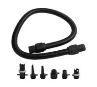 Kit adaptateur de gonflage avec 6 adaptateurs de valve et 1 tube de tuyau pour bateaux gonflables et planches de surf, conçu pour une utilisation avec des pompes à air électriques (avec tube)