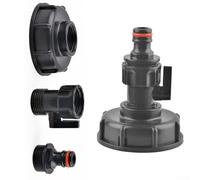 Kit adaptateur de réservoir IBC avec vanne de distribution interne, buse de vidange et composants de valve filetés mâle/femelle (D)