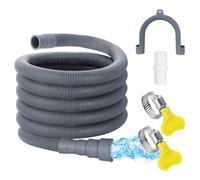 Kit Adaptateur Tuyau de Vidange Machine à Laver avec Collier et Raccord | Extension Universelle de Tuyau d’Évacuation Lave-Vaisselle 1,5 m | Тuyau Flexible avec 1 Adaptateur 2 Pinces et 1 Support en U