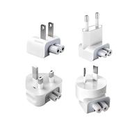 Kit adaptateur universel pour adaptateur secteur Apple - 4 en 1 EU/US/UK/AU Kit de prise, compatible avec le chargeur Apple MacBook & alimentation iPad, adaptateur CA de rechange universel, adaptateur