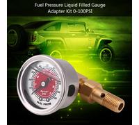 Kit adaptateur universel pour manomètre de pression de carburant à liquide 0-100 PSI rouge