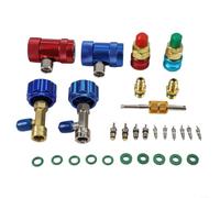 Kit Adaptateurs AC Auto 29pcs Haute Basse Pression | 29 essentielles, laiton , vannes perceur incluses, haute et basse pression, maintenance facile