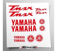 Kit adhésif compatible avec T-Max réservoir et casque moto | Vinyle pré-réglé Facile à appliquer | inscriptions logos | Stickersland® (Rouge brillant)