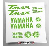 Kit adhésif compatible avec T-Max réservoir et casque moto | Vinyle pré-réglé Facile à appliquer | inscriptions logos | Stickersland® (Vert brillant)