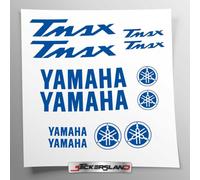 Kit adhésif compatible avec T-Max réservoir et casque moto | Vinyle pré-réglé Facile à appliquer | inscriptions logos | Stickersland® (Bleu brillant)