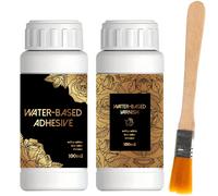 Kit adhésif feuille d'or 100ML/200ML-colle métallique à base d'eau avec pinceau pour l'artisanat, la peinture et les projets artistiques 100ml VARNISH