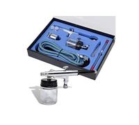 Kit Aérographe avec Bocal en Verre et Buses 0,2/0,3/0,5 mm Compresseur