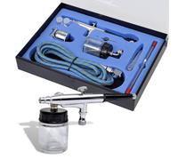 Kit Aérographe avec Bocal en Verre et Buses 0,2/0,3/0,5 mm Compresseur