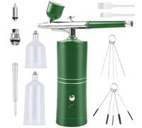 Kit Aerographe Avec Compresseur, Compresseur Aérographe, Kit D'aérographe Pistolet Rechargeable Air Brush Airbrush Portable Brosse À Air Pour Maquillage, Nail Art, Décoration De Gâteau Grün