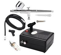 Kit aérographe avec compresseur d'air for la décoration de gâteaux Art Craft Hobby Paint Airbrush Cake Decorating(Black)